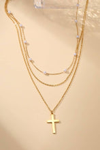 Load image into Gallery viewer, 18K STAINLESS STEEL TARNISH FREE CROSS NECKLACE | 40NK370: GOLD