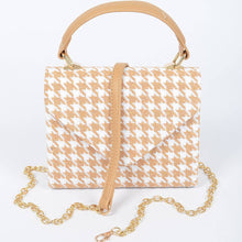 Load image into Gallery viewer, Tweed Houndstooth Top Handle Bag: Mint