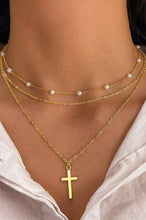 Load image into Gallery viewer, 18K STAINLESS STEEL TARNISH FREE CROSS NECKLACE | 40NK370: GOLD
