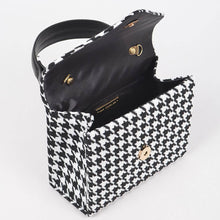Load image into Gallery viewer, Tweed Houndstooth Top Handle Bag: Mint