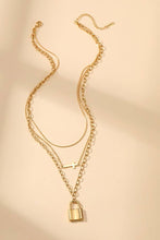 Load image into Gallery viewer, 18K STAINLESS STEEL TARNISH FREE LAYERED NECKLACE | 40NK371: Gold