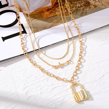 Load image into Gallery viewer, 18K STAINLESS STEEL TARNISH FREE LAYERED NECKLACE | 40NK371: Gold