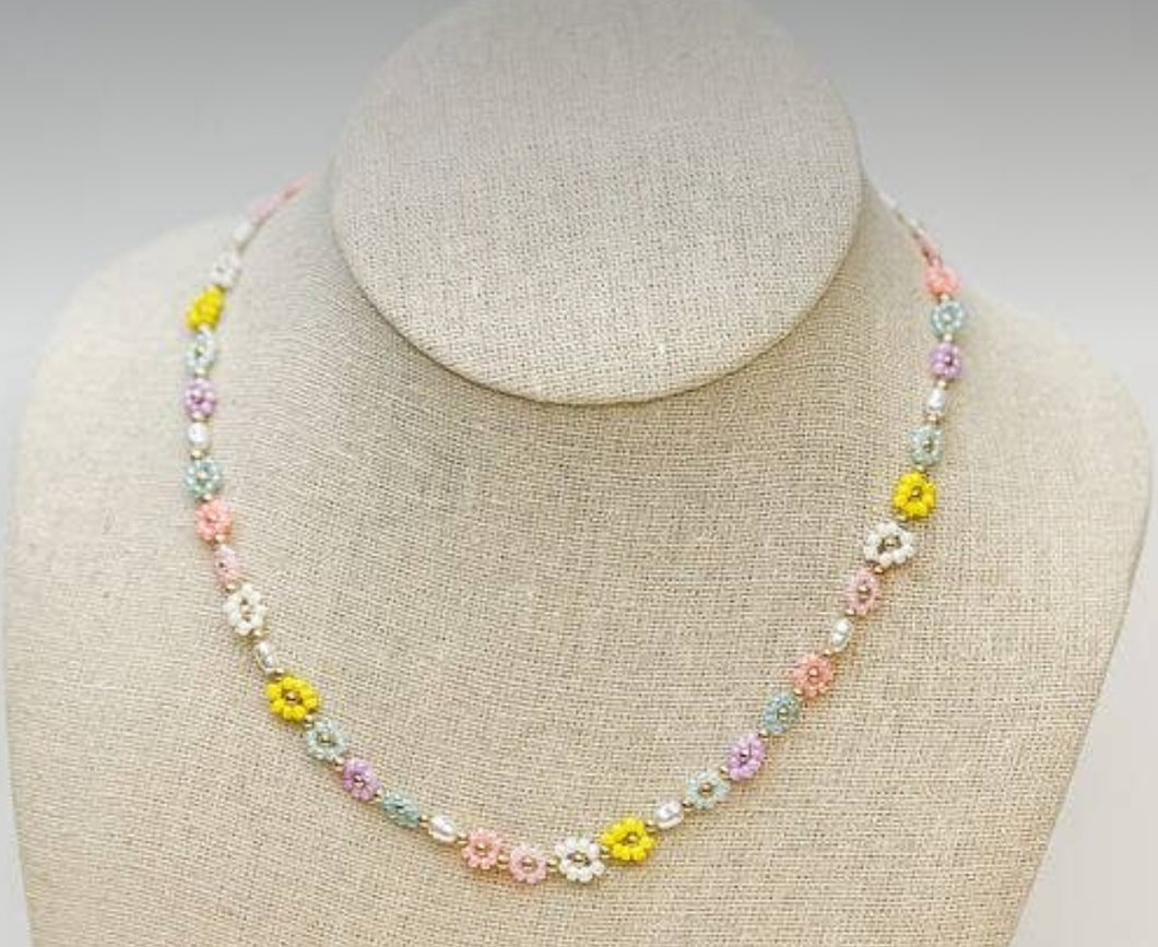 Flower Beaded Necklace