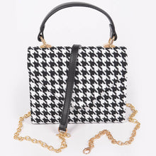 Load image into Gallery viewer, Tweed Houndstooth Top Handle Bag: Mint
