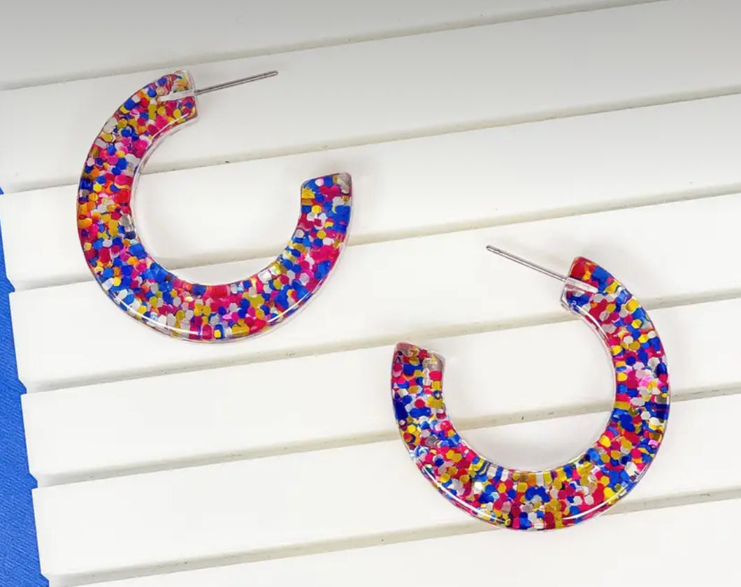 Rainbow Confetti Earrings