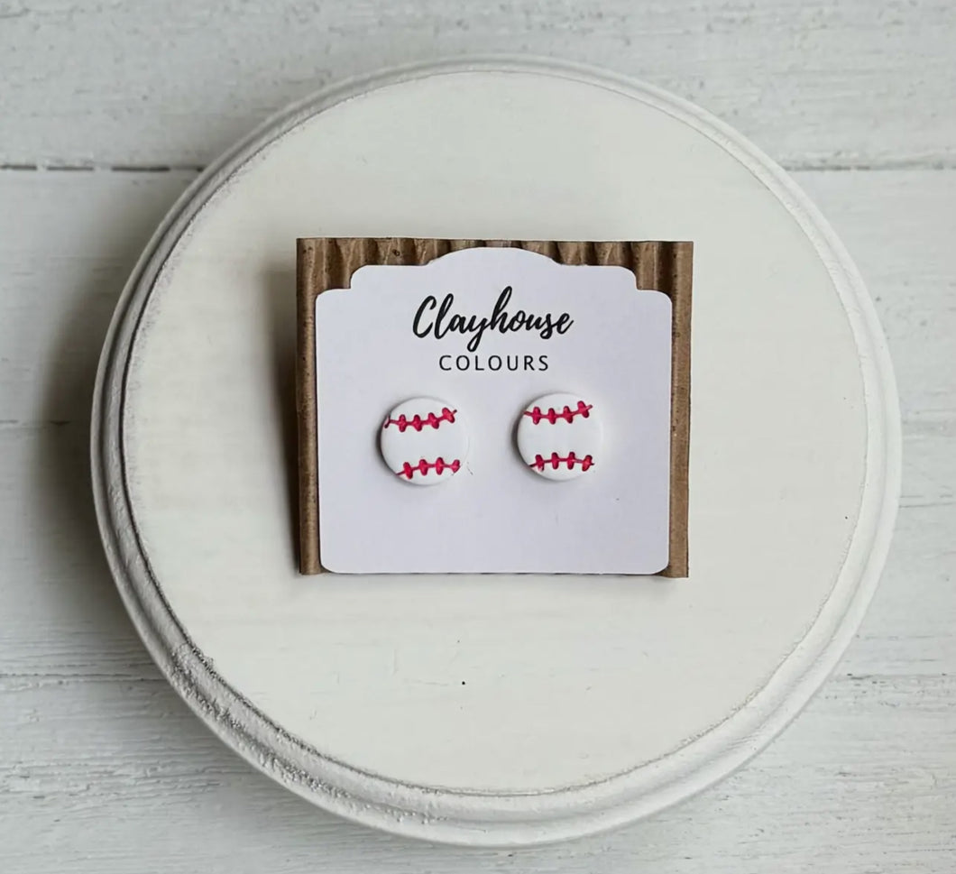 Baseball Stud Earrings