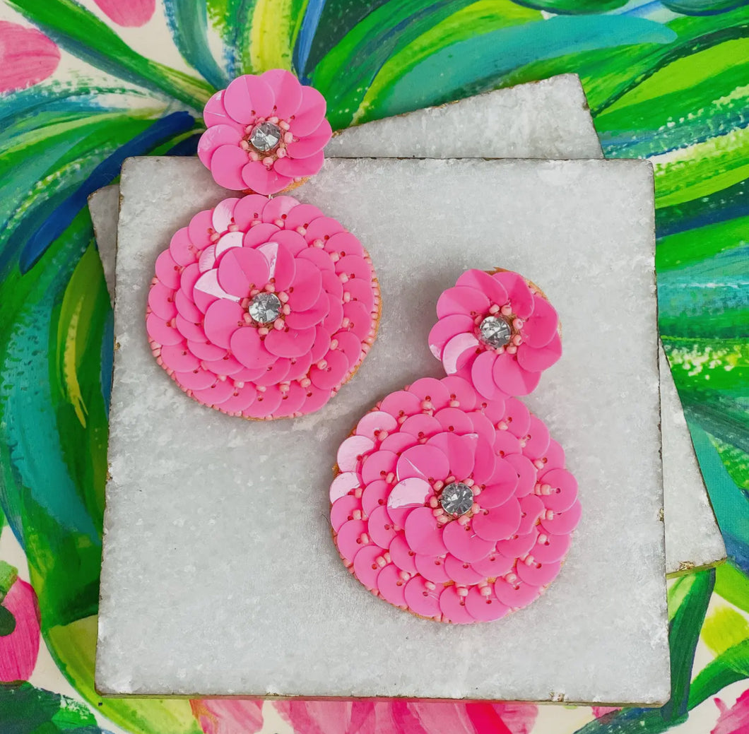 Sequin Flower Earrings