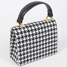 Load image into Gallery viewer, Tweed Houndstooth Top Handle Bag: Mint
