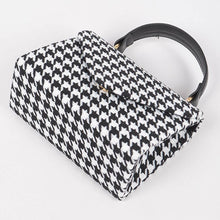 Load image into Gallery viewer, Tweed Houndstooth Top Handle Bag: Mint
