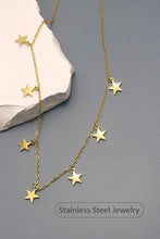 Load image into Gallery viewer, 18K STAINLESS STEEL TARNISH FREE STAR NECKLACE | 80N756: GOLD
