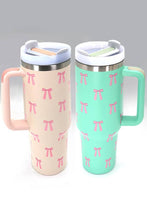 Load image into Gallery viewer, 40oz STAINLESS STEEL TUMBLER BOW | TB40OZ: BOW DITSY OFF WHITE
