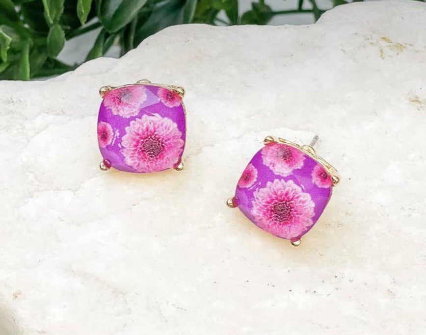 Dahlia Flower Earrings