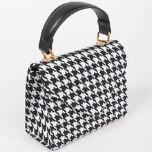 Load image into Gallery viewer, Tweed Houndstooth Top Handle Bag: Mint
