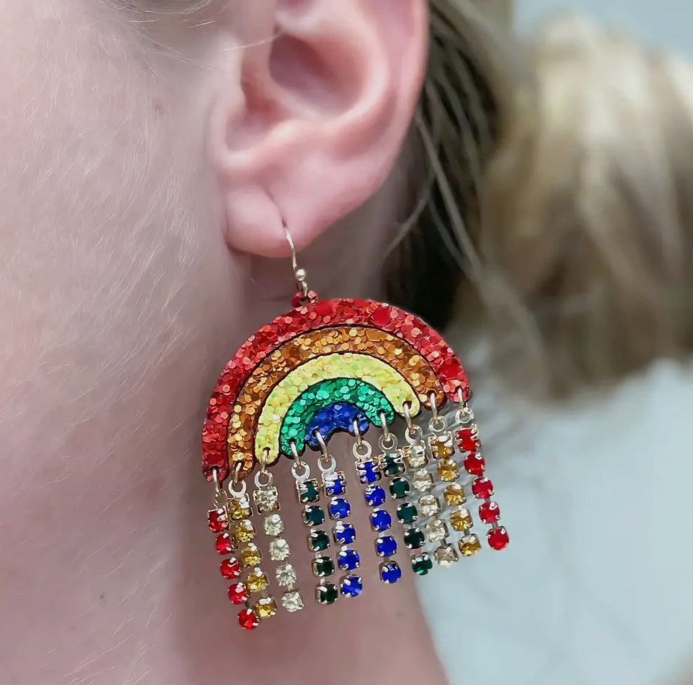 Rainbow Rhinestone Earrings