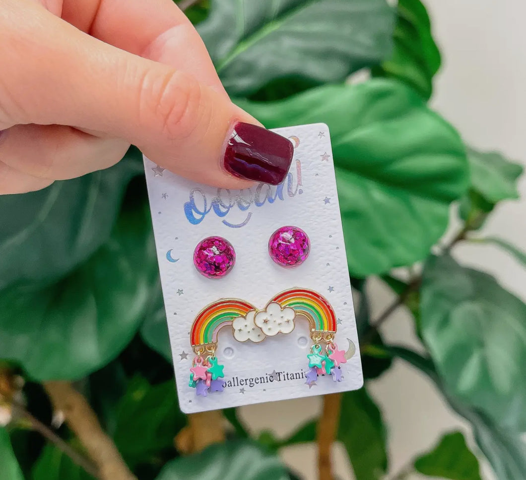 Rainbow Stud Earrings