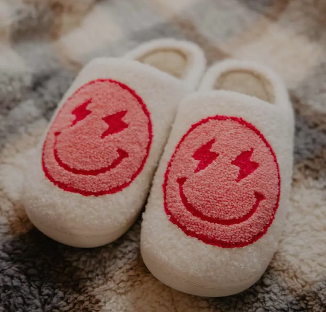 Pink Smiley Slippers