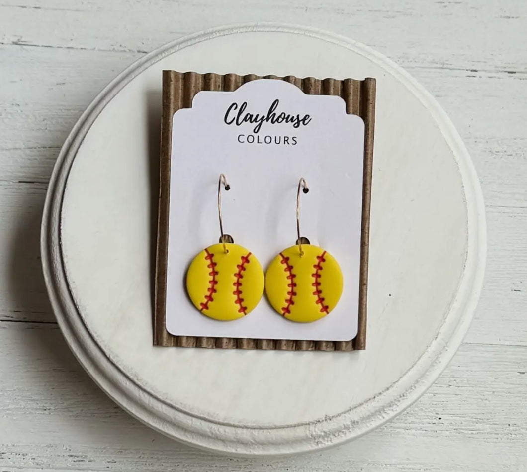 Softball Hoop Earrings