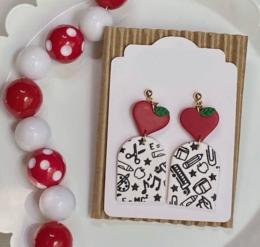 Heart Apple Earrings