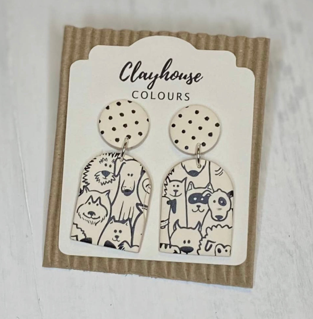 Dog Lover Clay Earrings