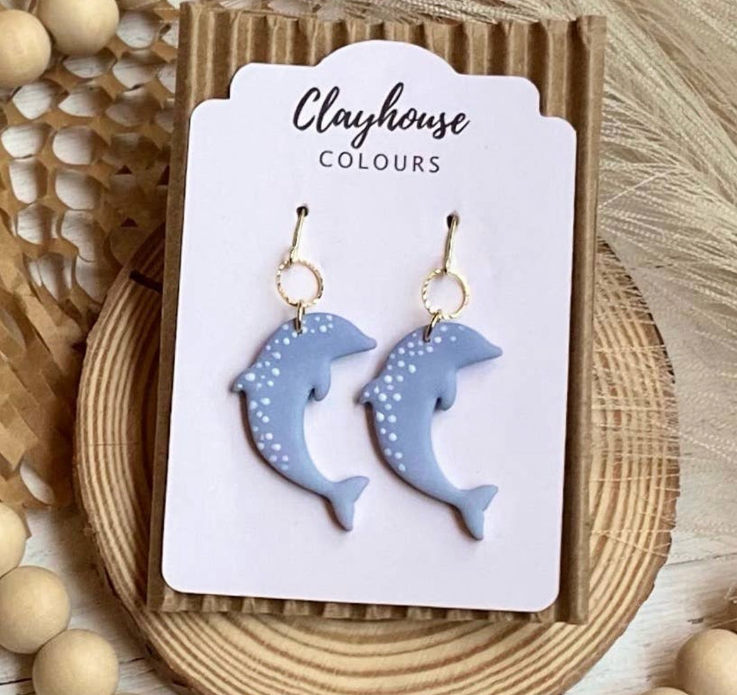 Clay Dolphin Earrings