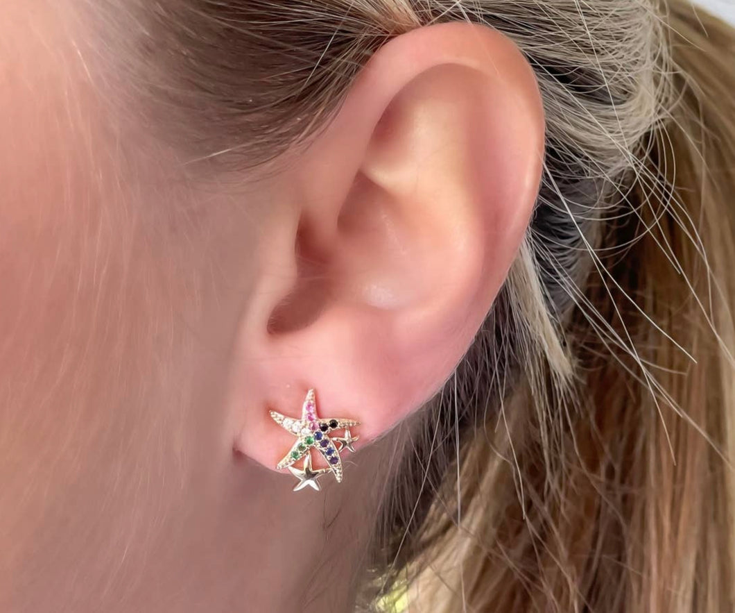 Colorful Starfish Earrings