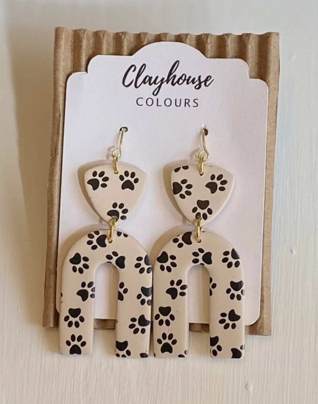 Paw Print Clay Earrings