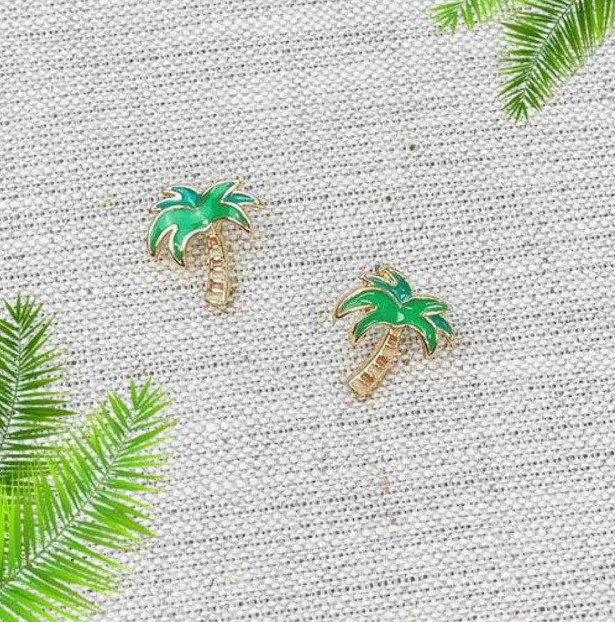 Palm Tree Stud Earrings