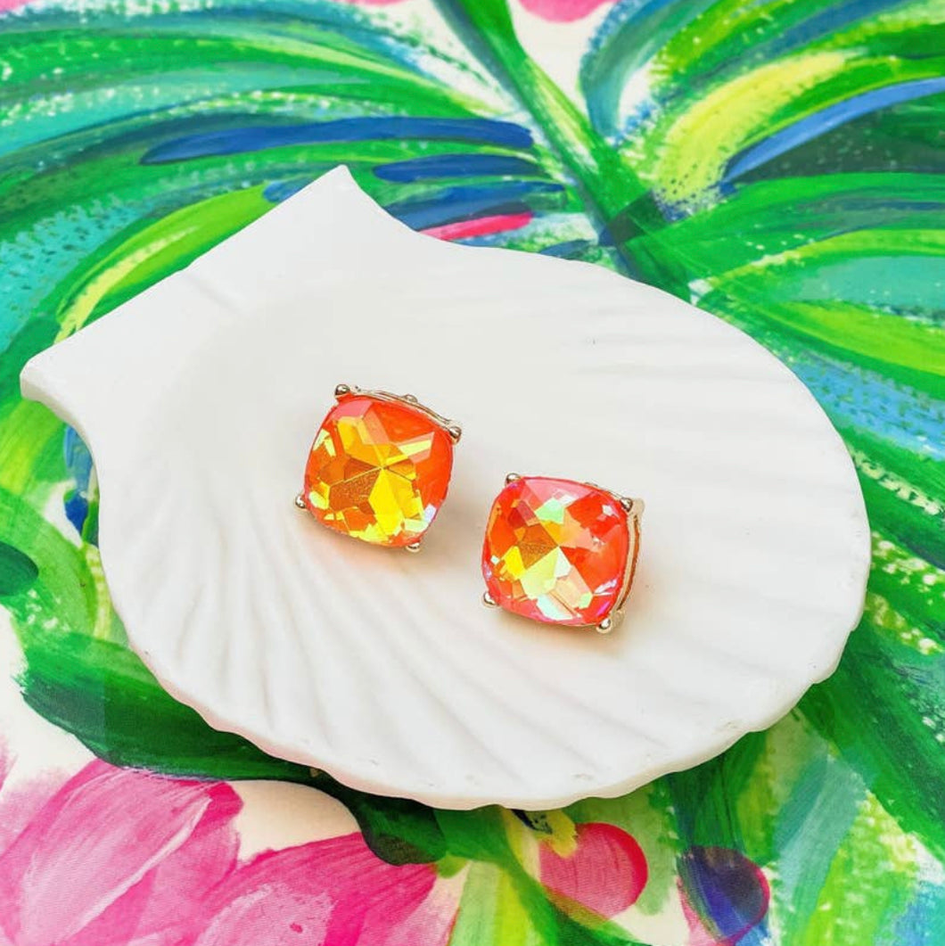 Orange Glass Earrings