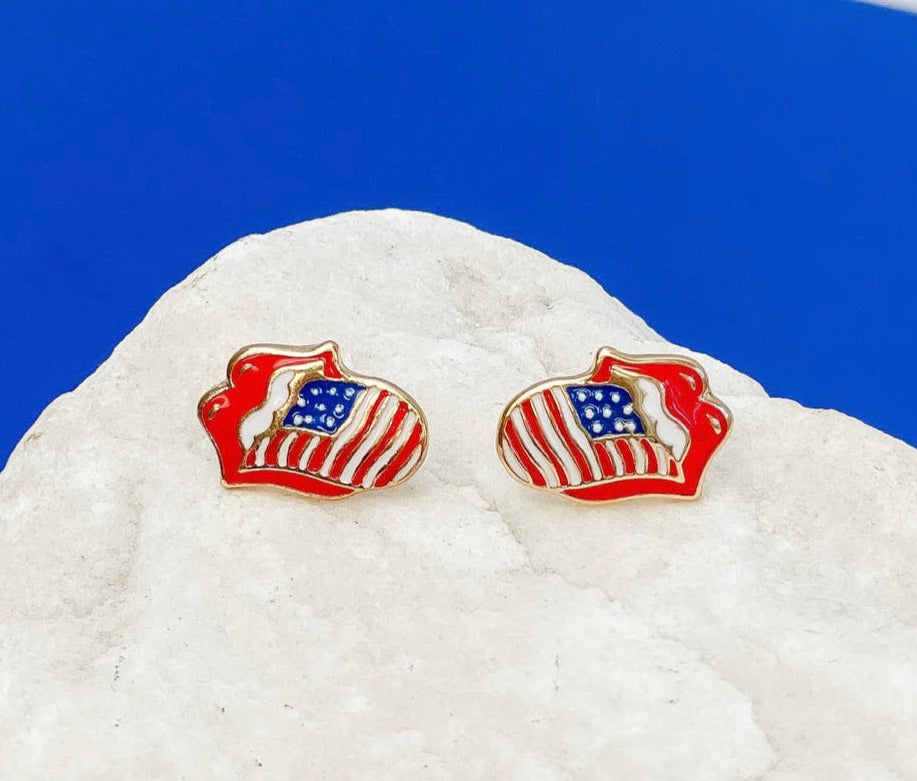 American Lips Stud Earrings