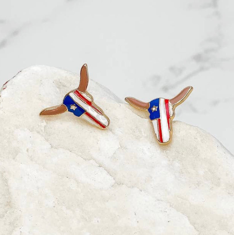 American Longhorn Stud Earrings