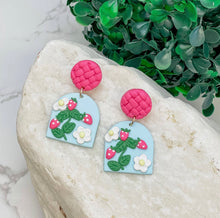 Load image into Gallery viewer, Strawberry Clay Dangle Earrings
