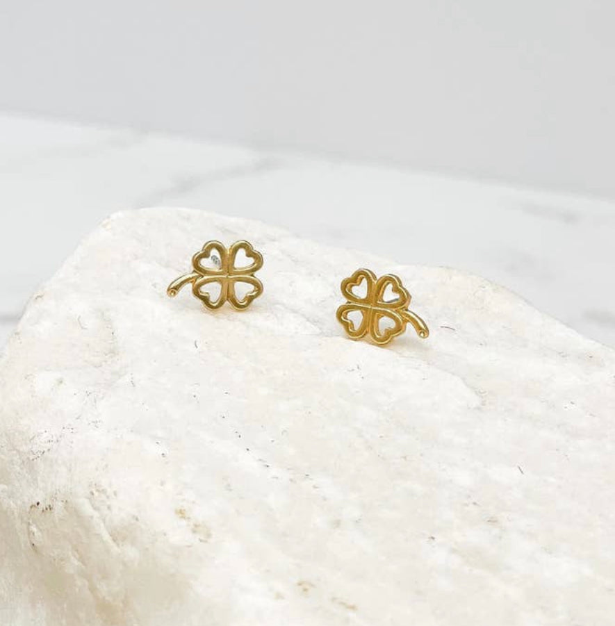 Open Heart Clover Earrings