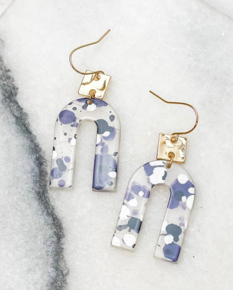 Paint Splatter Dangle Earrings