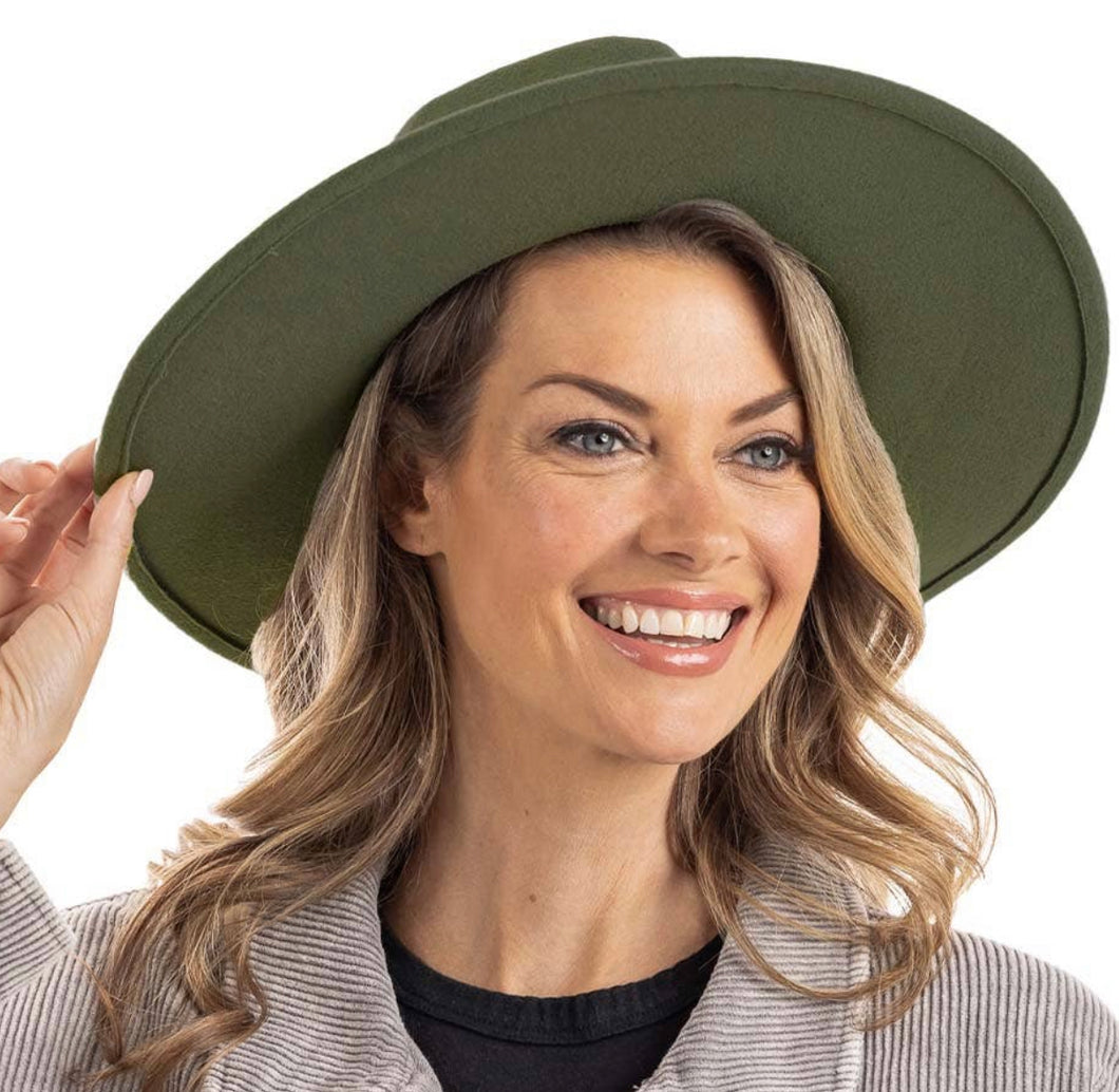 Olive Green Felt Hat