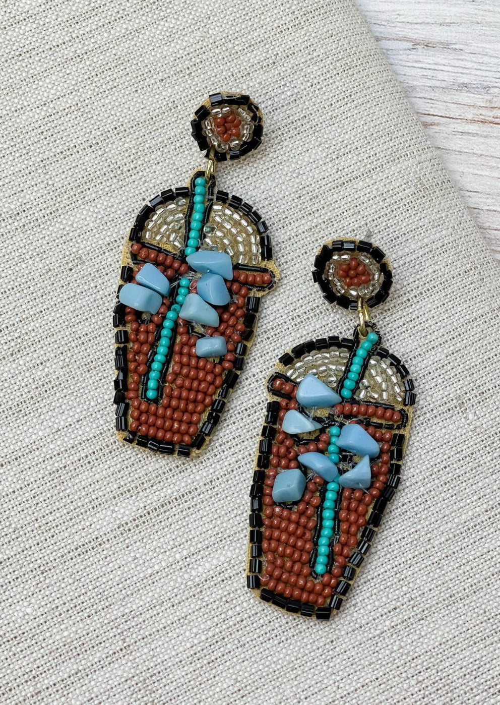 Coffee Beaded Earrings