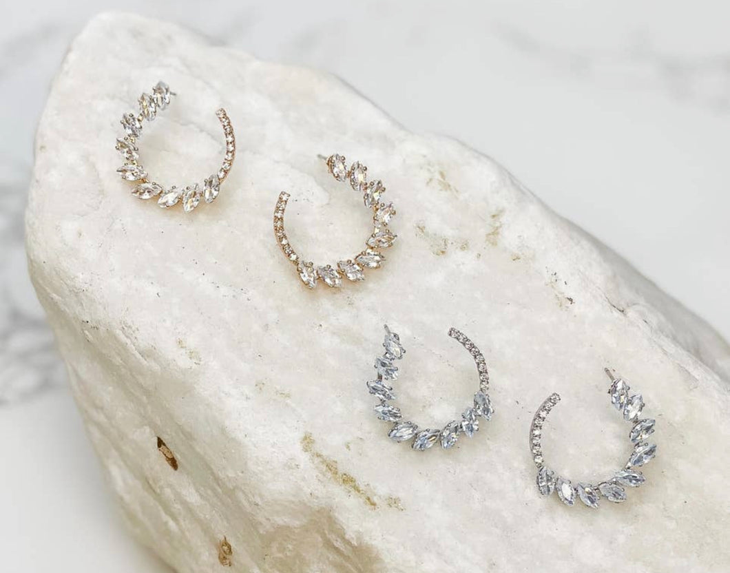 Glitzy CZ Hoop Earrings