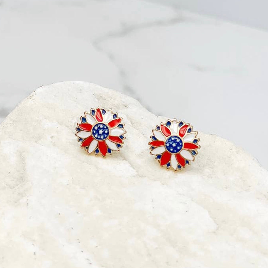 American Flower Stud Earrings