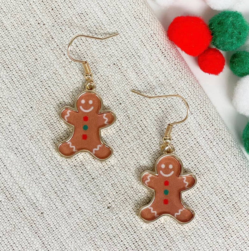 Gingerbread Man Earrings