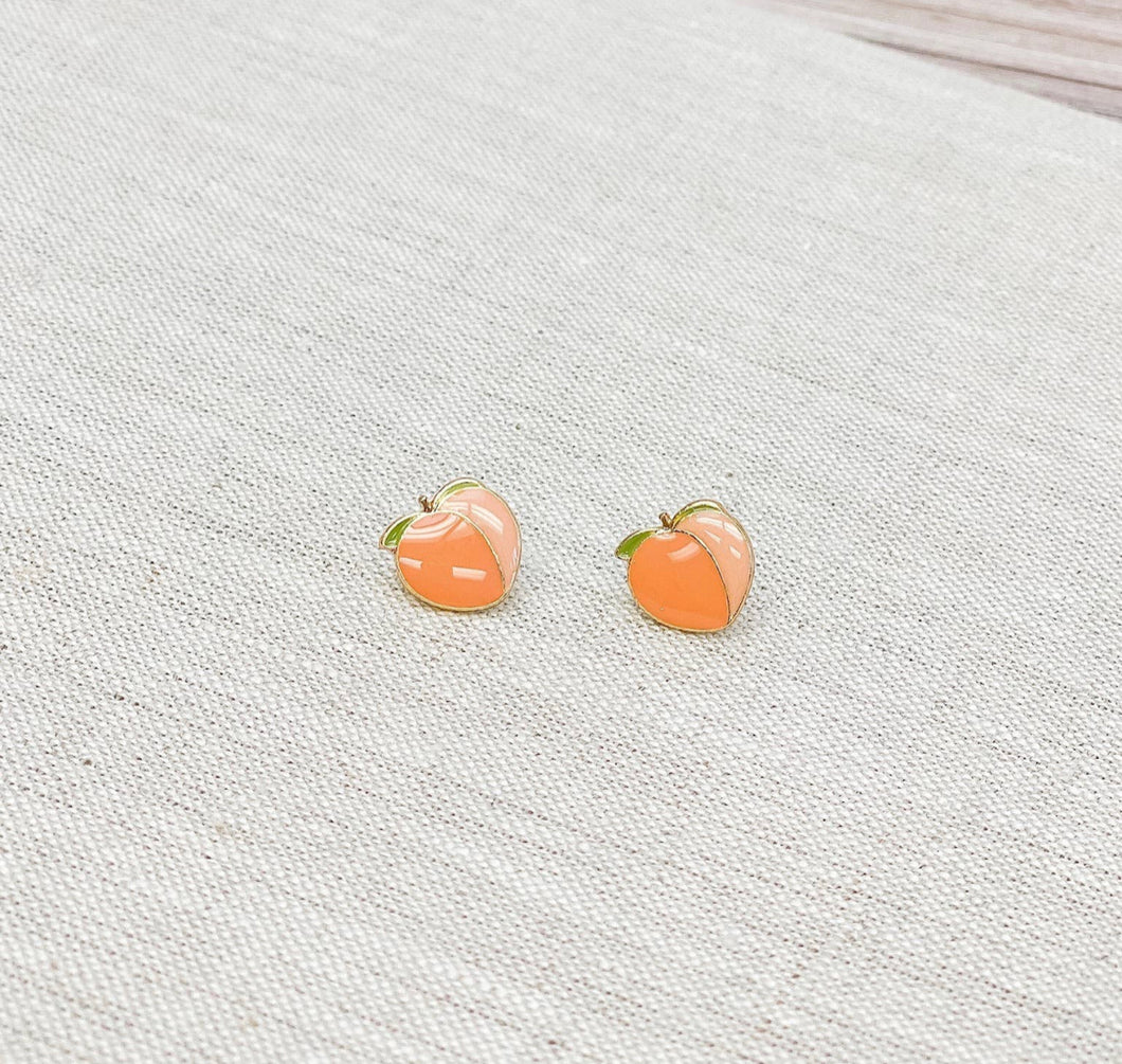 Small Peach Stud Earrings