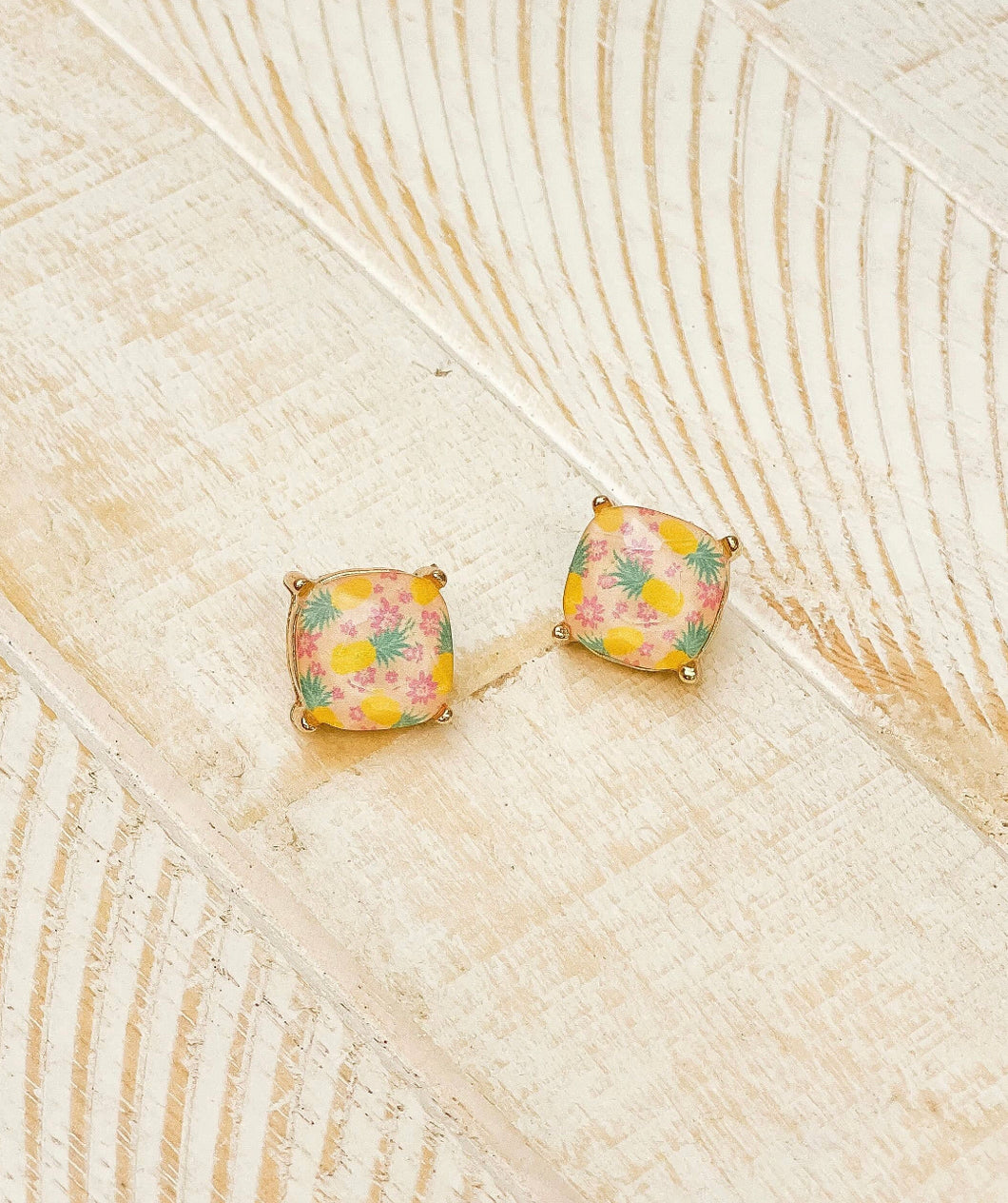 Pineapple Flower Stud Earrings