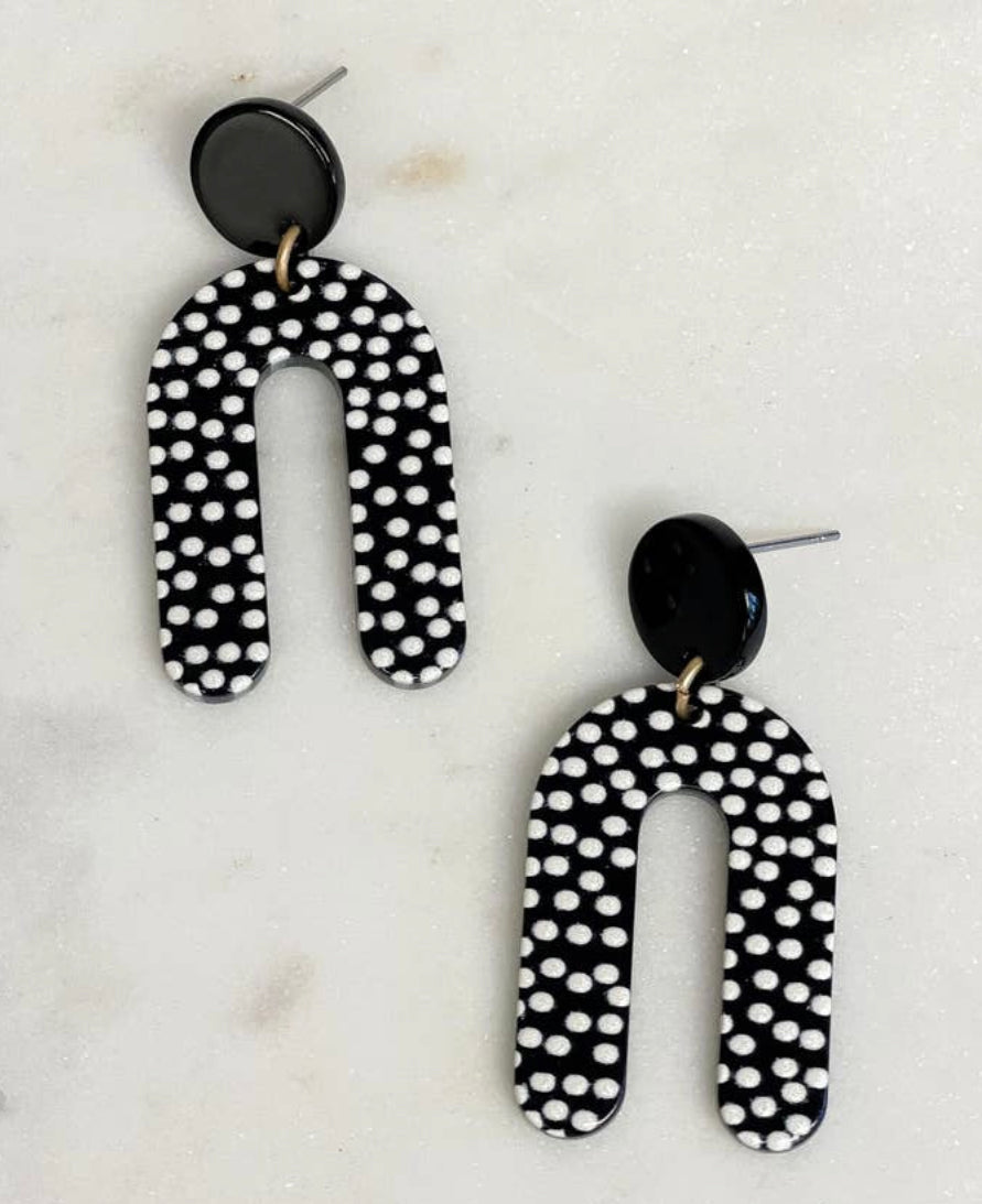 Black Dotted Arch Dangles