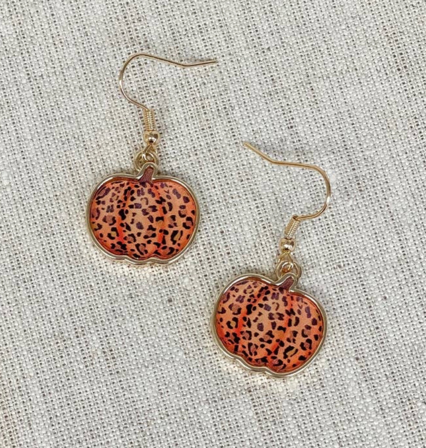 Leopard Pumpkin Earrings