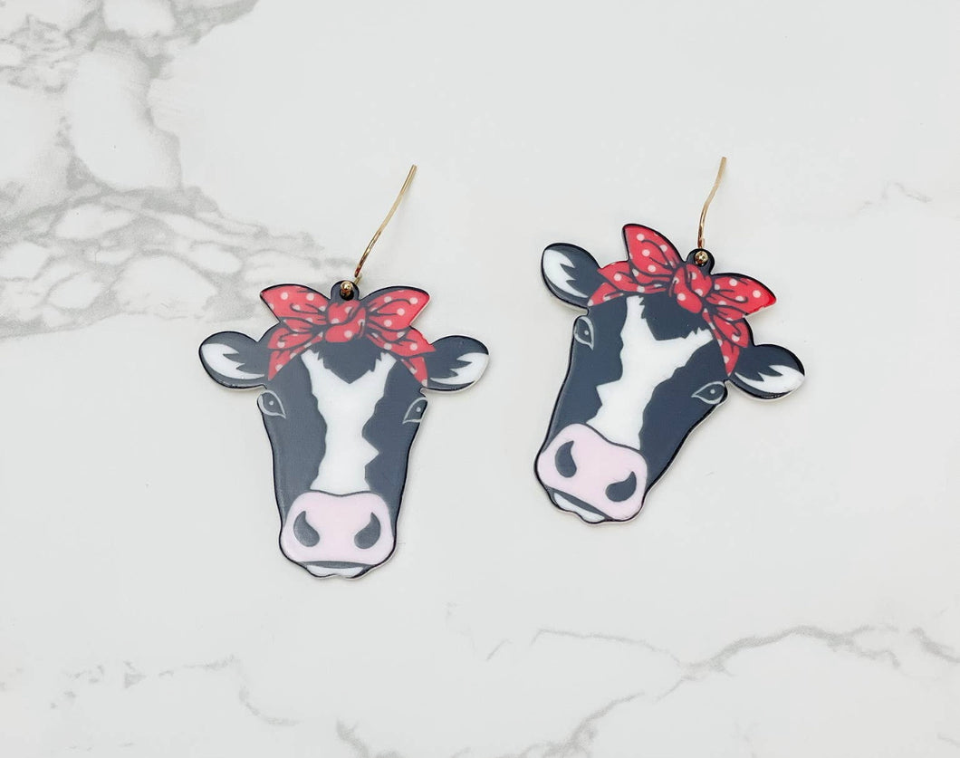 Girl Cow Earrings