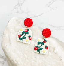 Load image into Gallery viewer, Strawberry Clay Dangle Earrings
