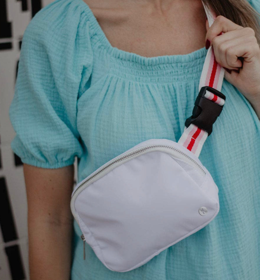 White Solid Belt Bag