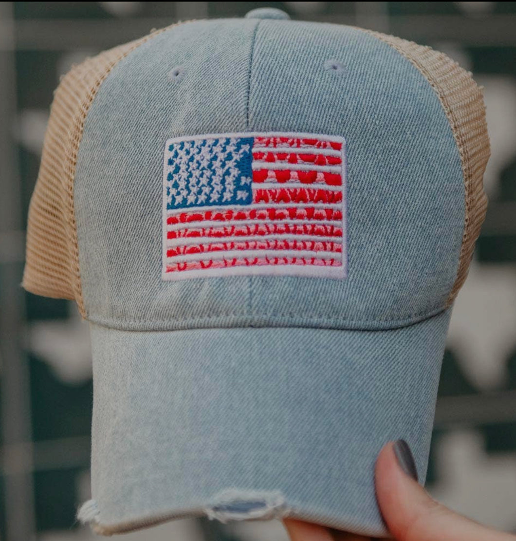 American Flag Hat Blue