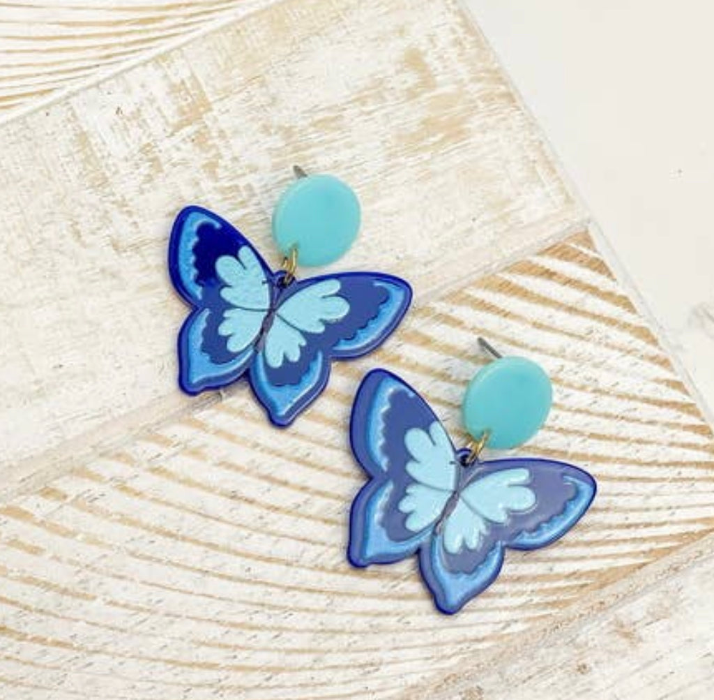 Blue Butterfly Earrings