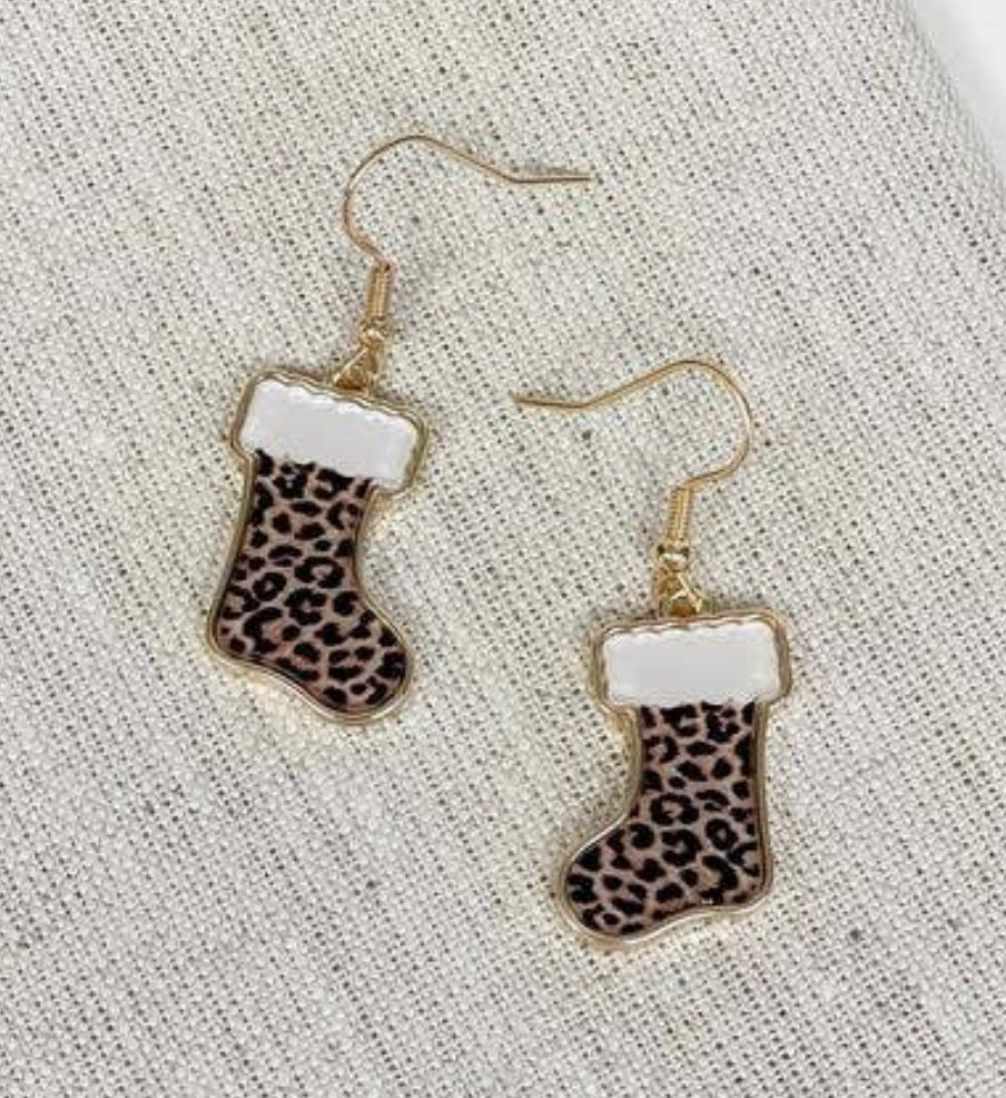 Cheetah Stocking Earrings