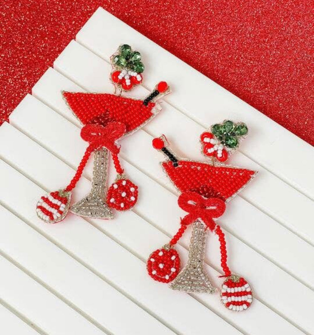 Christmas Martini Earrings