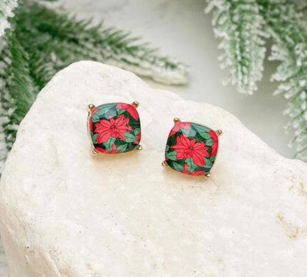 Poinsettia Earrings